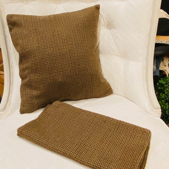 Vintage Tweed Houndstooth Accent Pillow Set *710*